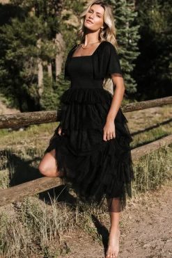Discount Baltic Born Cherise Tulle Tiered Dress | Black