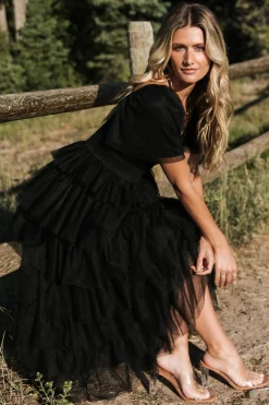 Discount Baltic Born Cherise Tulle Tiered Dress | Black