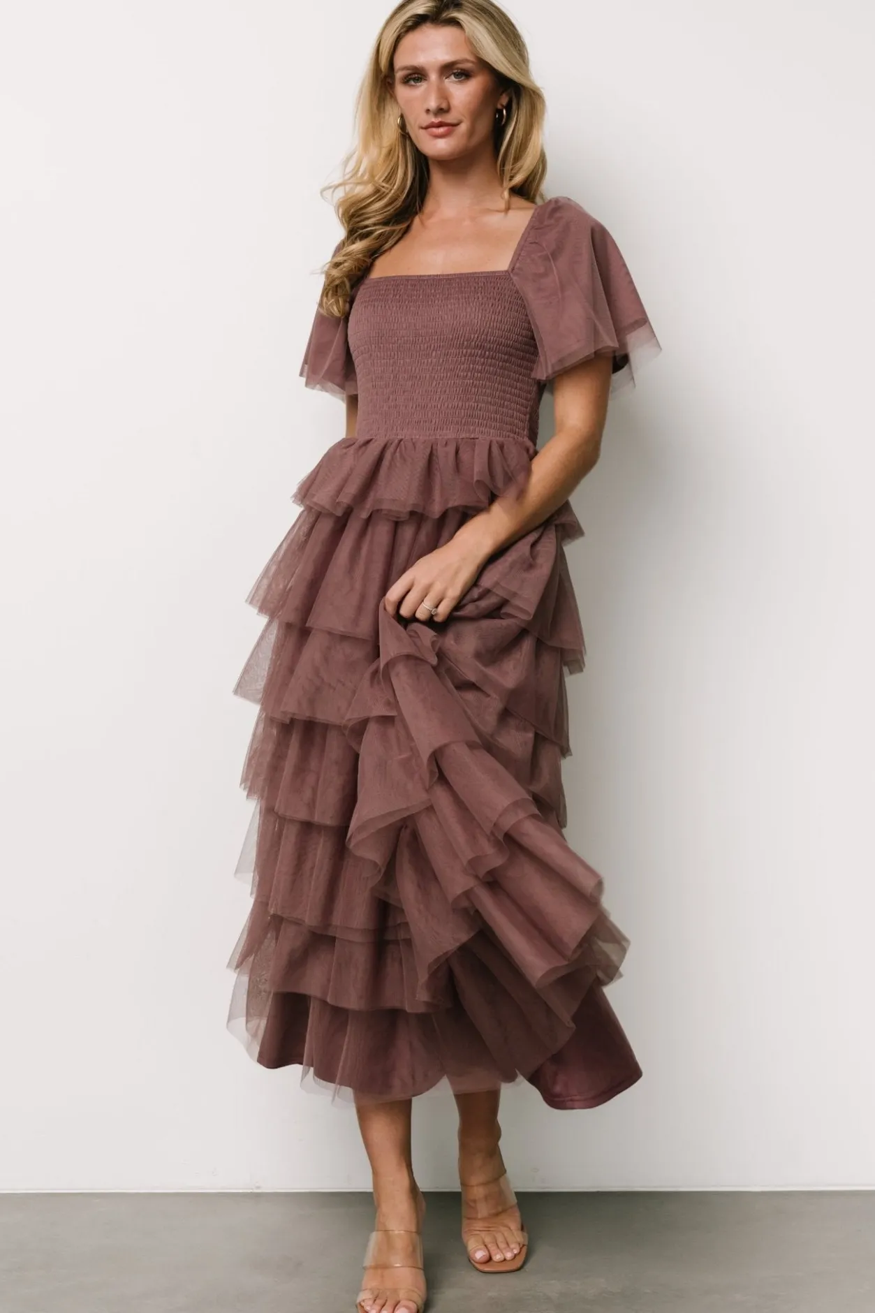 Online Baltic Born Cherise Tulle Tiered Dress | Dusty Lavender DustyLavender