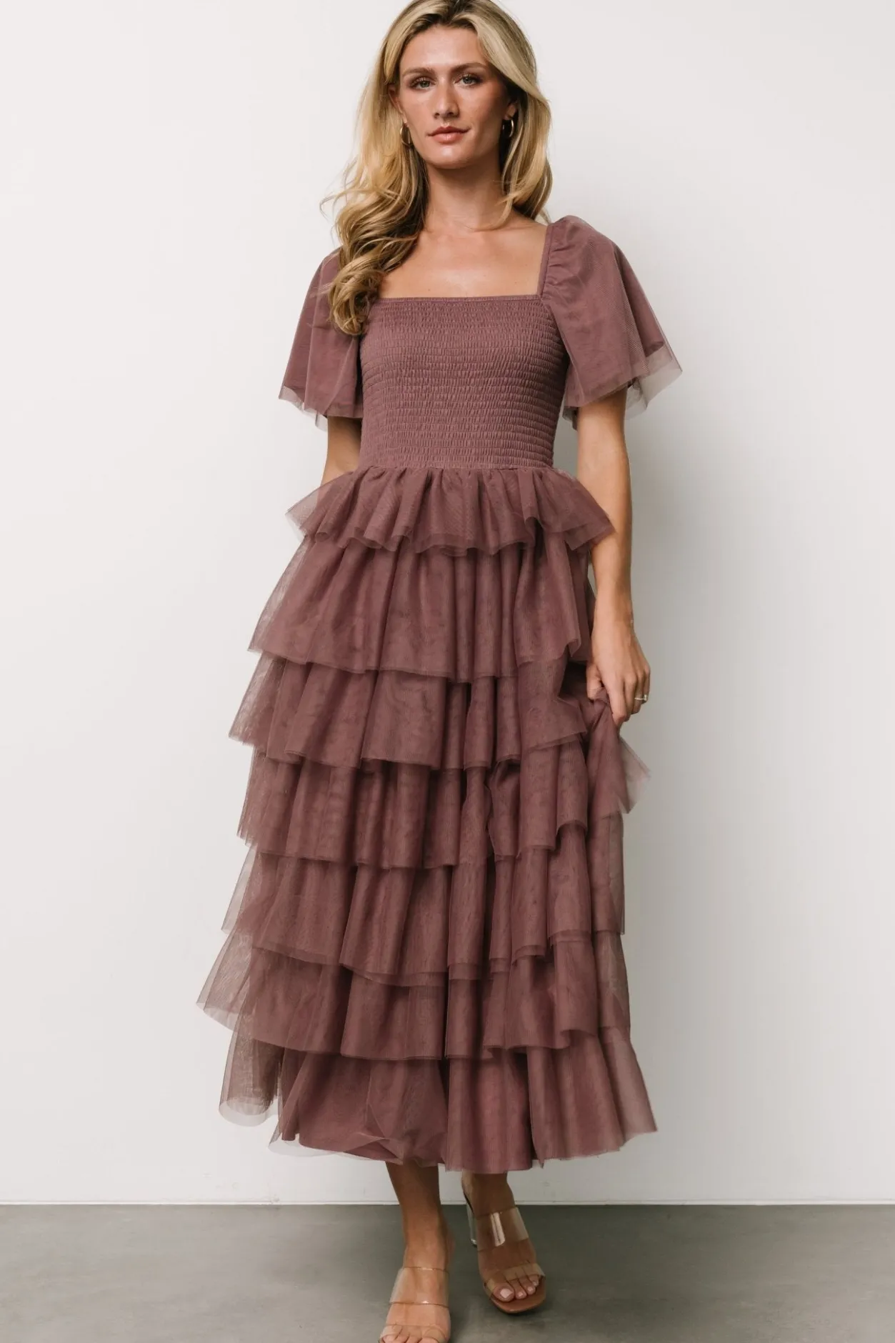Online Baltic Born Cherise Tulle Tiered Dress | Dusty Lavender DustyLavender