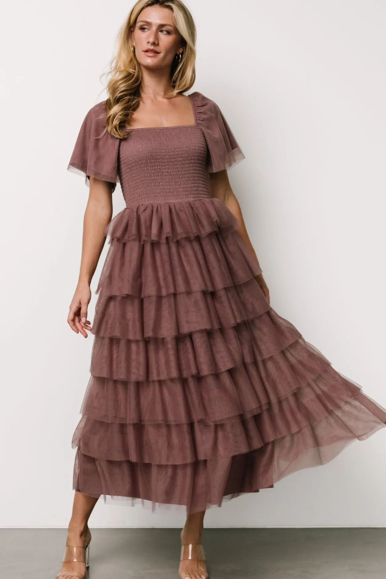 Online Baltic Born Cherise Tulle Tiered Dress | Dusty Lavender DustyLavender