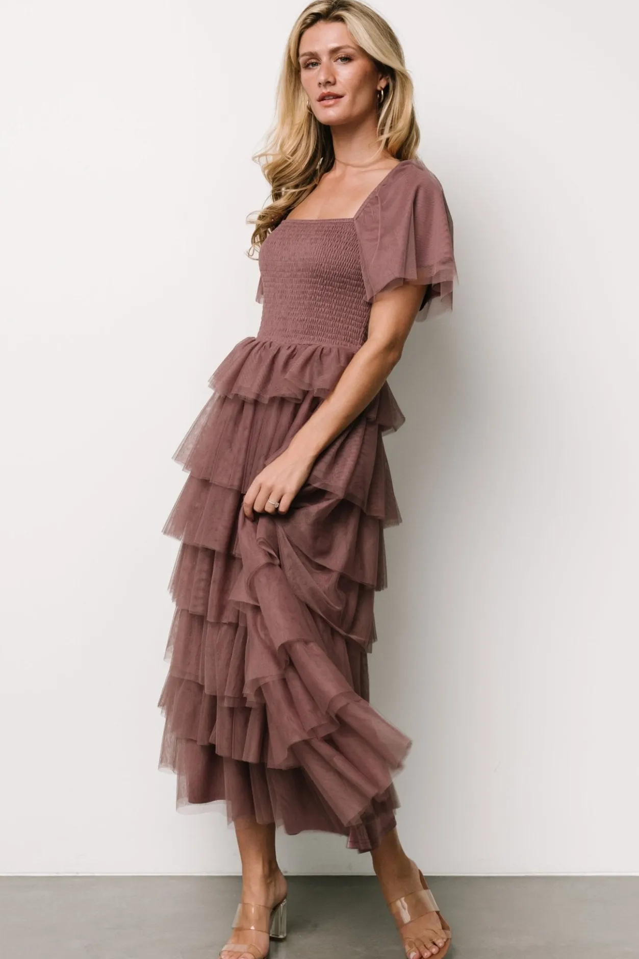 Online Baltic Born Cherise Tulle Tiered Dress | Dusty Lavender DustyLavender