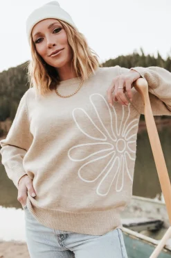 Sale Baltic Born Cherish Flower Sweater | Natural