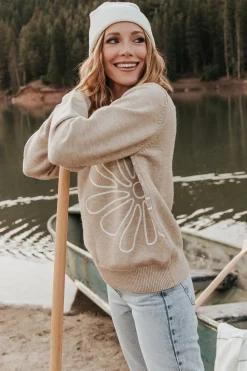 Sale Baltic Born Cherish Flower Sweater | Natural