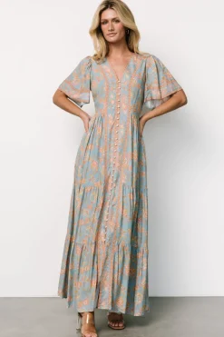Fashion Baltic Born Cheryl Maxi Dress | Dusty Blue Floral DustyBlueFloral