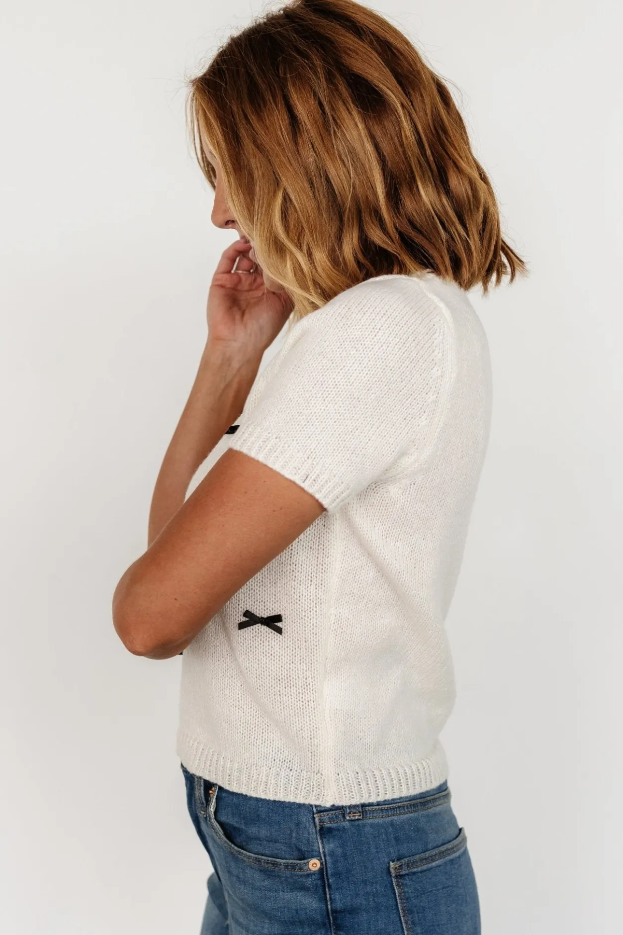 New Baltic Born Chloe Bow Sweater | Cream