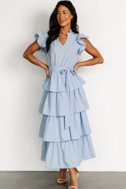 Clearance Baltic Born Chrysanthi Tiered Dress | Light Blue LightBlue