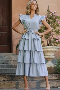 Clearance Baltic Born Chrysanthi Tiered Dress | Light Blue LightBlue