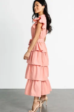 Discount Baltic Born Chrysanthi Tiered Dress | Dusty Coral DustyCoral