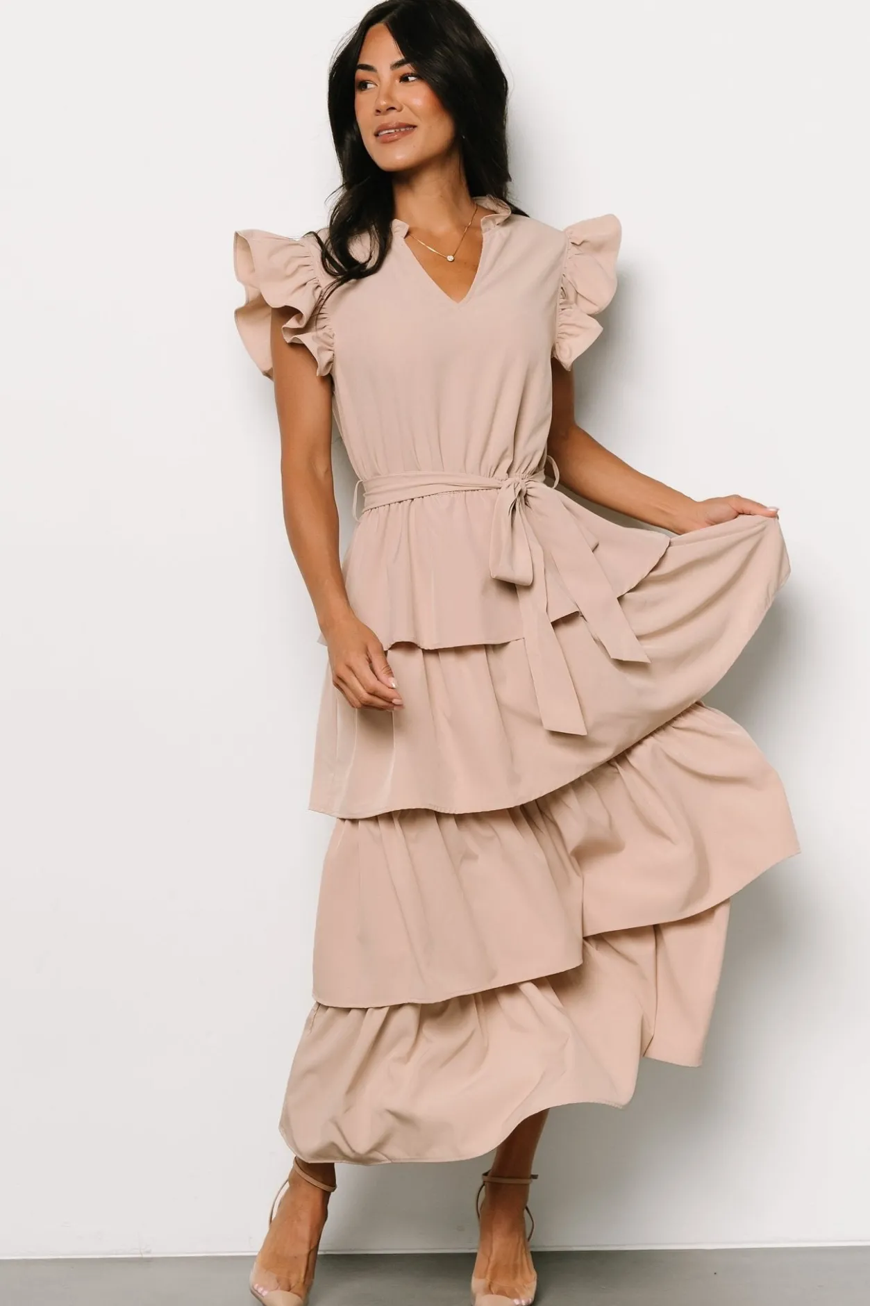 Discount Baltic Born Chrysanthi Tiered Dress | Natural