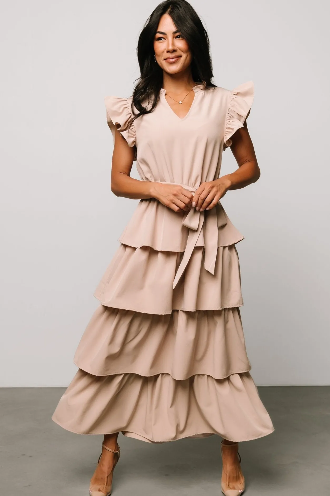 Discount Baltic Born Chrysanthi Tiered Dress | Natural