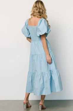 Discount Baltic Born Cindy Puff Sleeve Tiered Dress | Blue