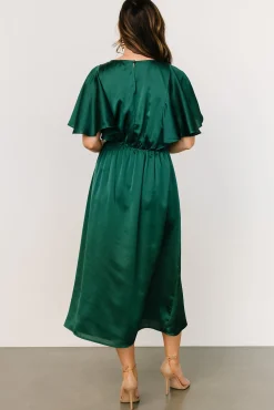 Sale Baltic Born Cinta Satin Midi Dress | Emerald