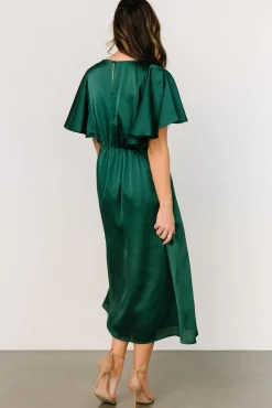 Sale Baltic Born Cinta Satin Midi Dress | Emerald