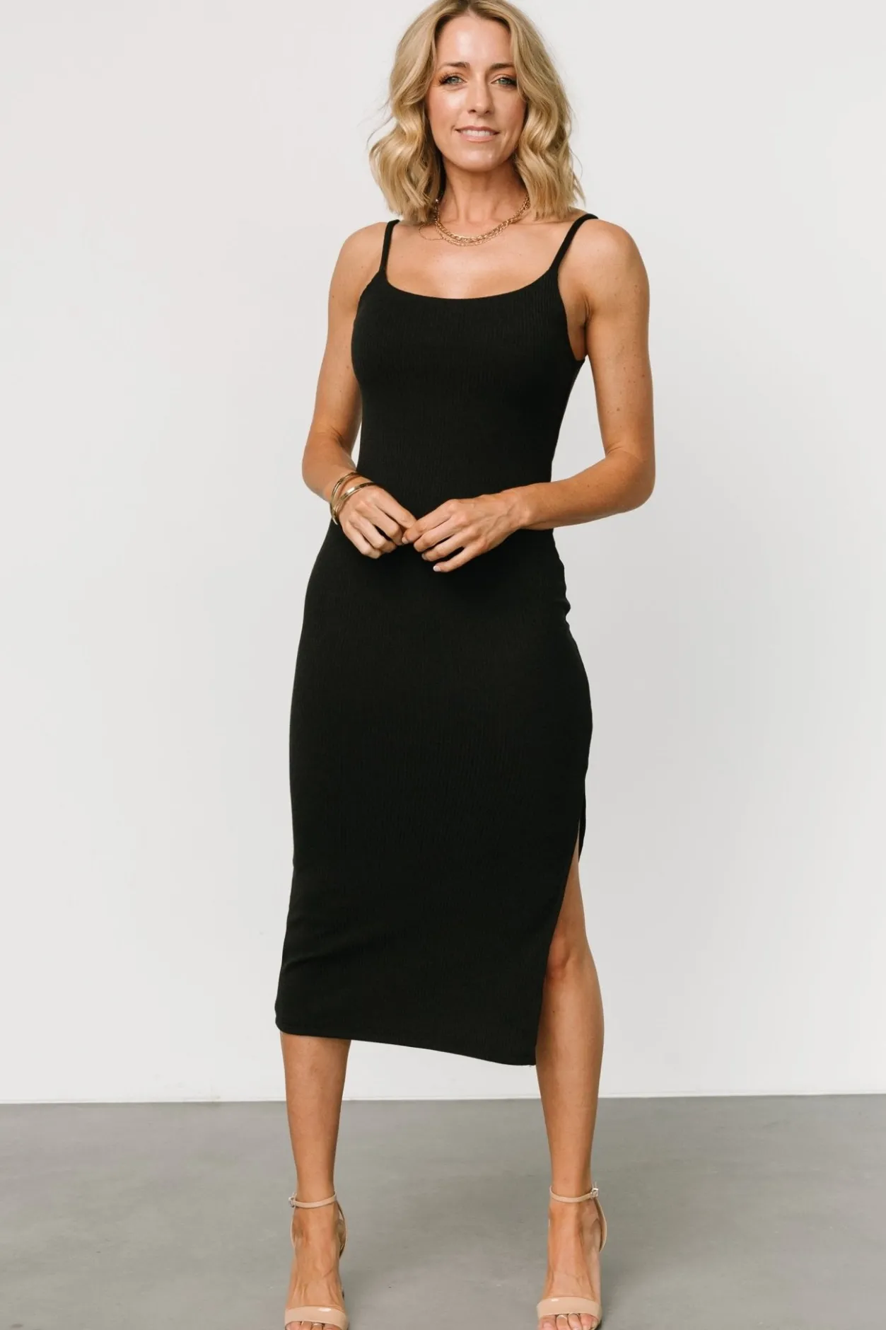 Hot Baltic Born Claremont Ribbed Dress | Black