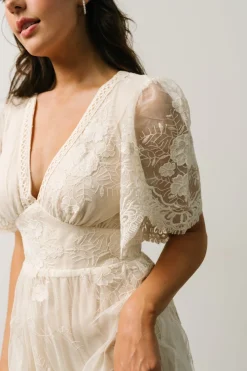 Outlet Baltic Born Clarisa Lace Midi Dress | Vintage Cream VintageCream