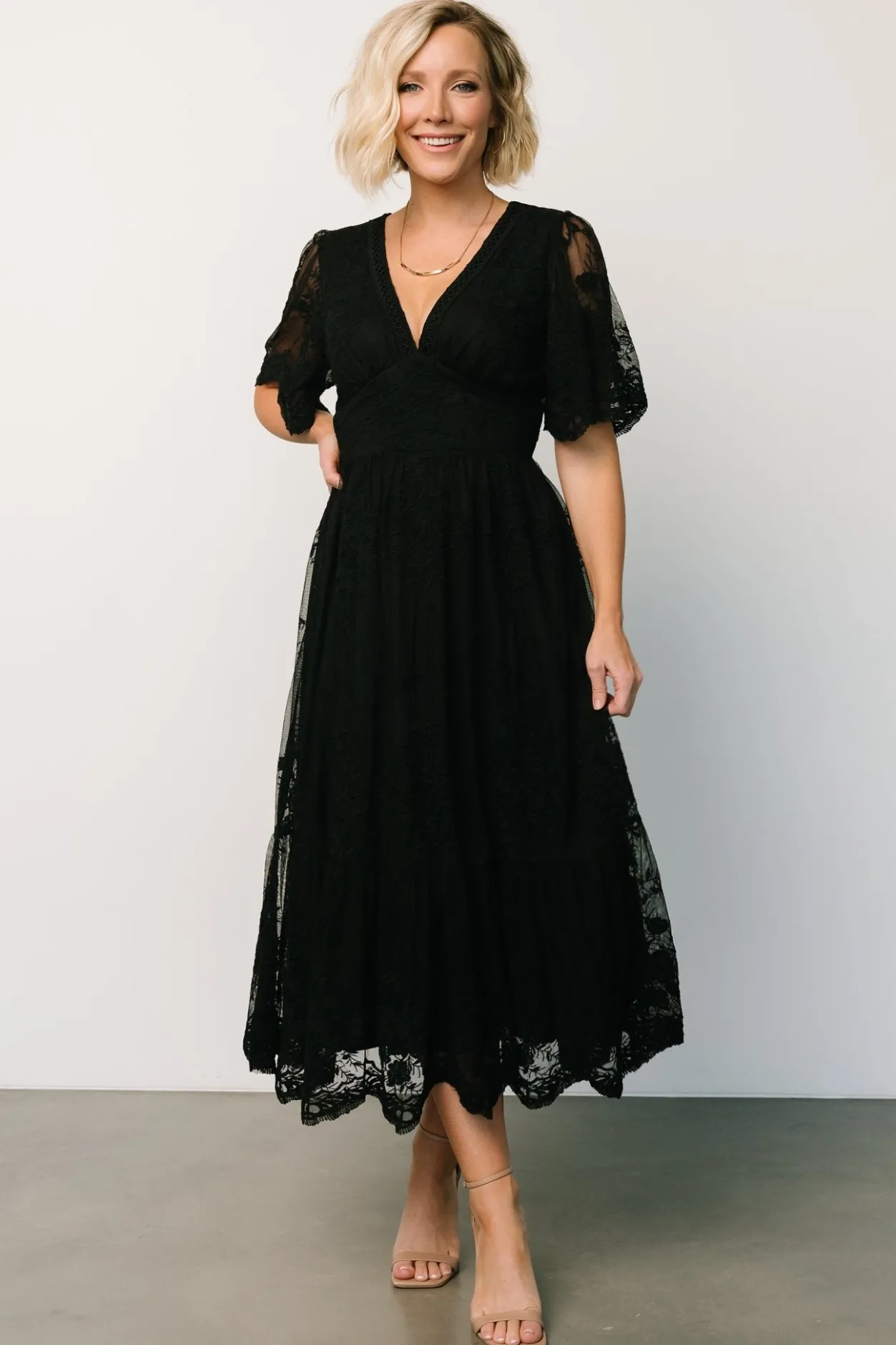 Best Baltic Born Clarisa Lace Midi Dress | Black