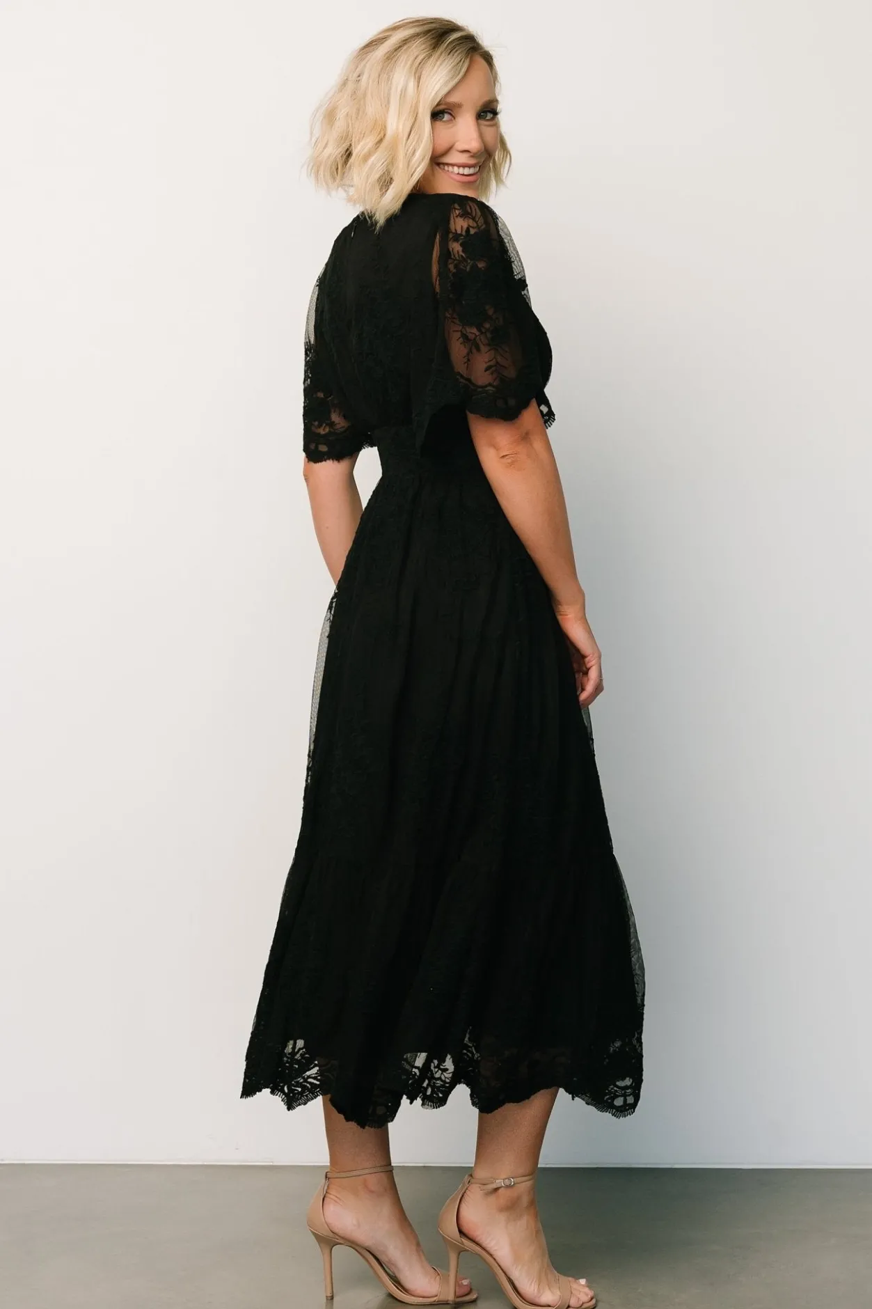 Best Baltic Born Clarisa Lace Midi Dress | Black