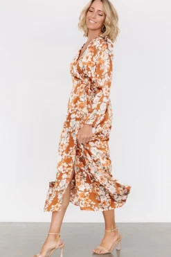 Hot Baltic Born Clarissa Faux Wrap Midi Dress | Copper + Ivory Copper+Ivory