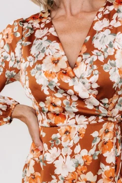 Hot Baltic Born Clarissa Faux Wrap Midi Dress | Copper + Ivory Copper+Ivory