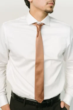 Online Baltic Born Classic Satin Tie | Bronze