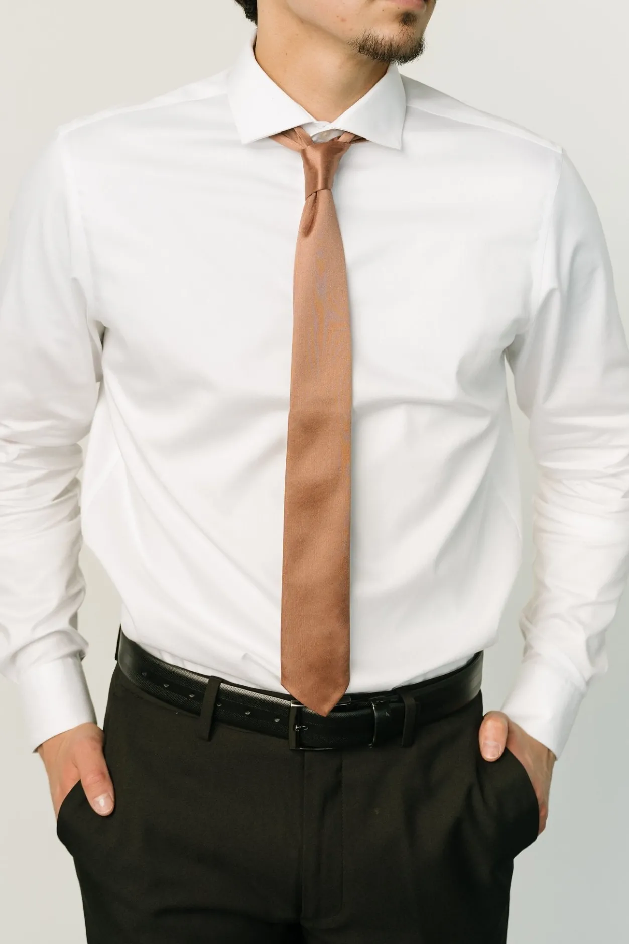 Online Baltic Born Classic Satin Tie | Bronze