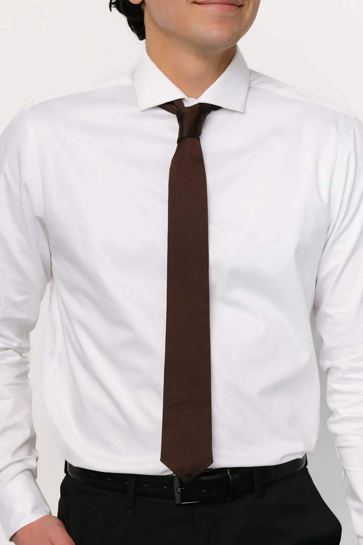 Online Baltic Born Classic Satin Tie | Espresso