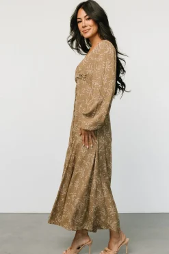 Clearance Baltic Born Claudine Maxi Dress | Dusty Brown Print DustyBrownPrint