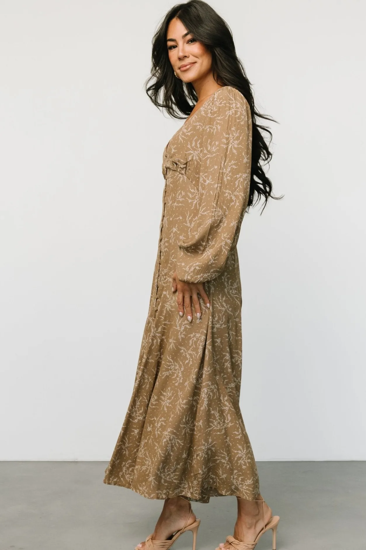 Clearance Baltic Born Claudine Maxi Dress | Dusty Brown Print DustyBrownPrint