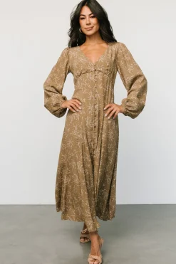 Clearance Baltic Born Claudine Maxi Dress | Dusty Brown Print DustyBrownPrint
