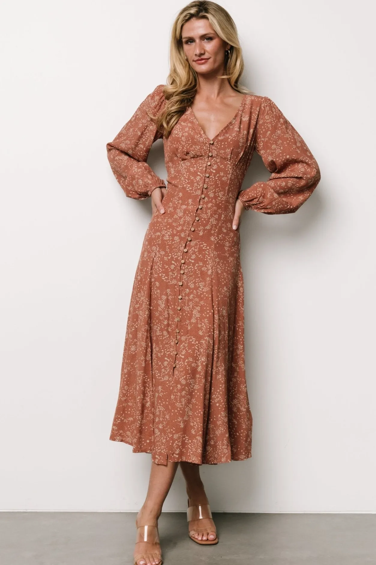 Clearance Baltic Born Claudine Maxi Dress | Dusty Clay Print DustyClayPrint