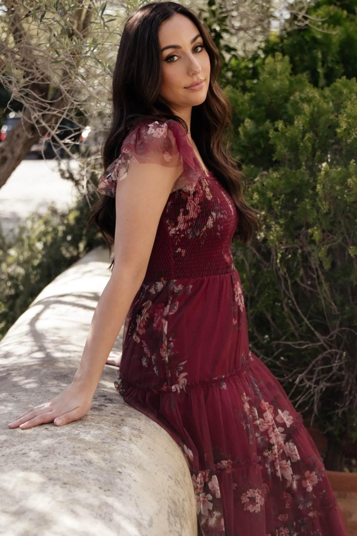 Sale Baltic Born Clementine Tulle Midi Dress | Wine Multi WineMulti