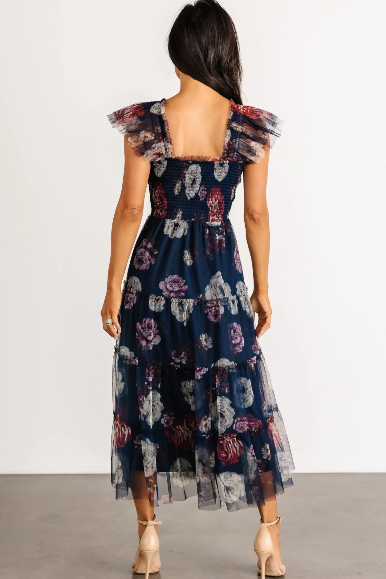 Sale Baltic Born Clementine Tulle Midi Dress | Navy Floral NavyFloral