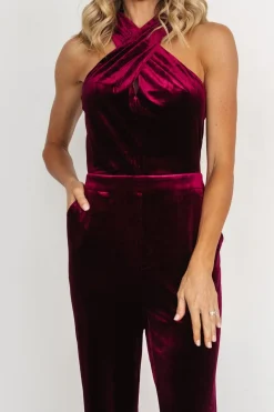 Best Baltic Born Cleopatra Velvet Jumpsuit | Burgundy