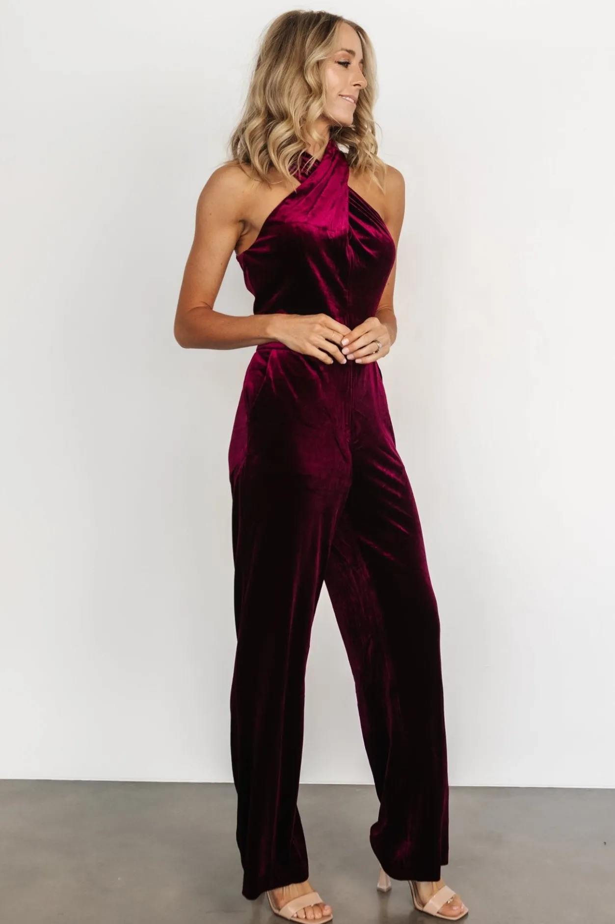 Best Baltic Born Cleopatra Velvet Jumpsuit | Burgundy