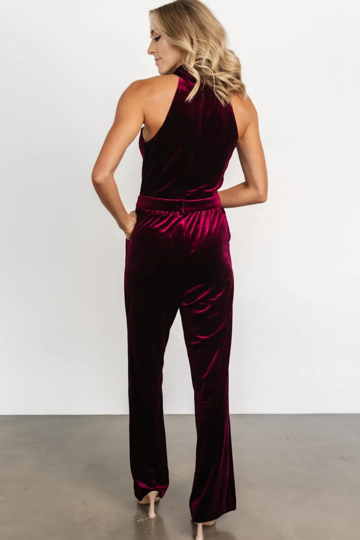 Best Baltic Born Cleopatra Velvet Jumpsuit | Burgundy