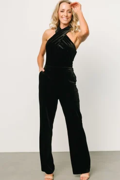 Outlet Baltic Born Cleopatra Velvet Jumpsuit | Black