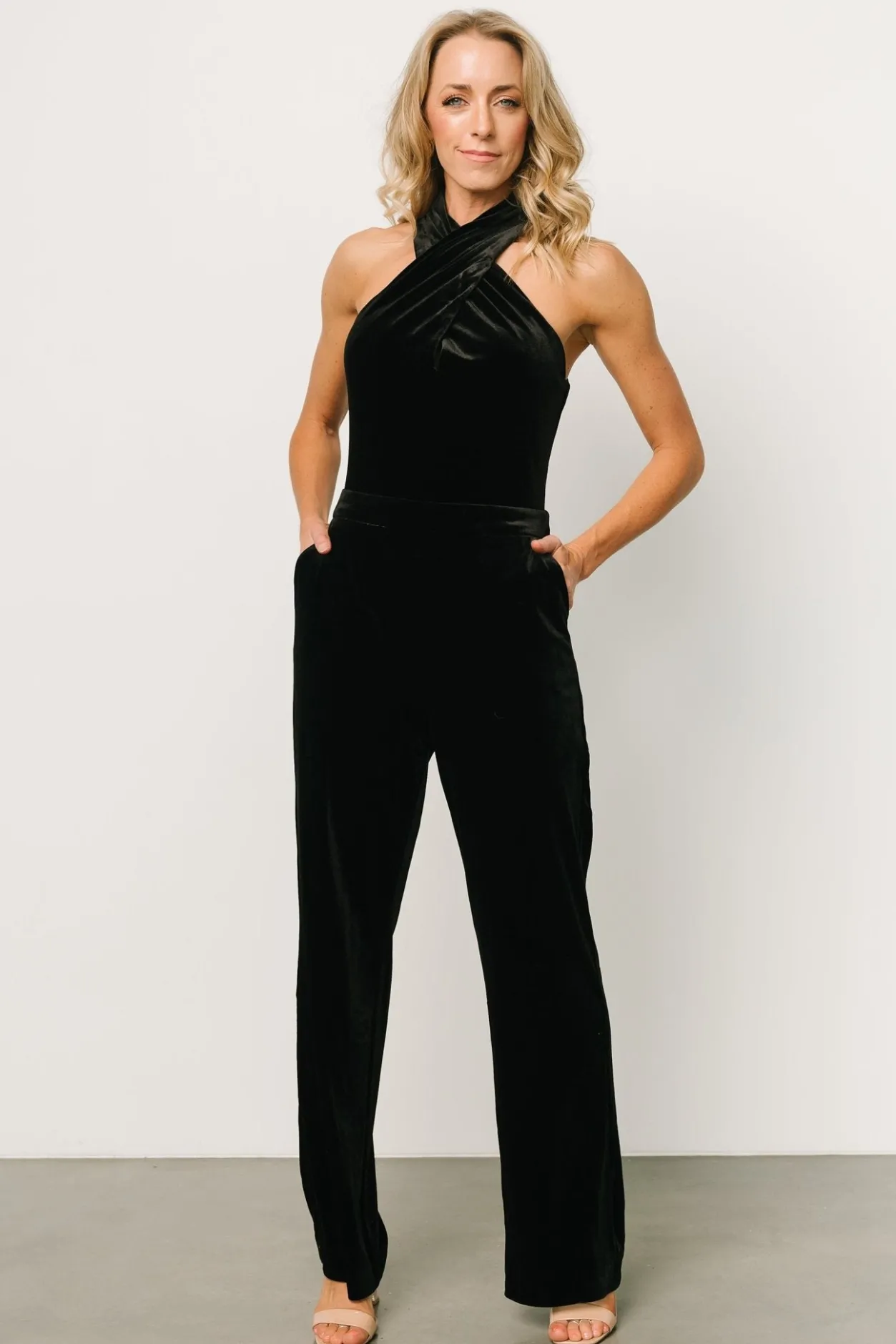 Outlet Baltic Born Cleopatra Velvet Jumpsuit | Black