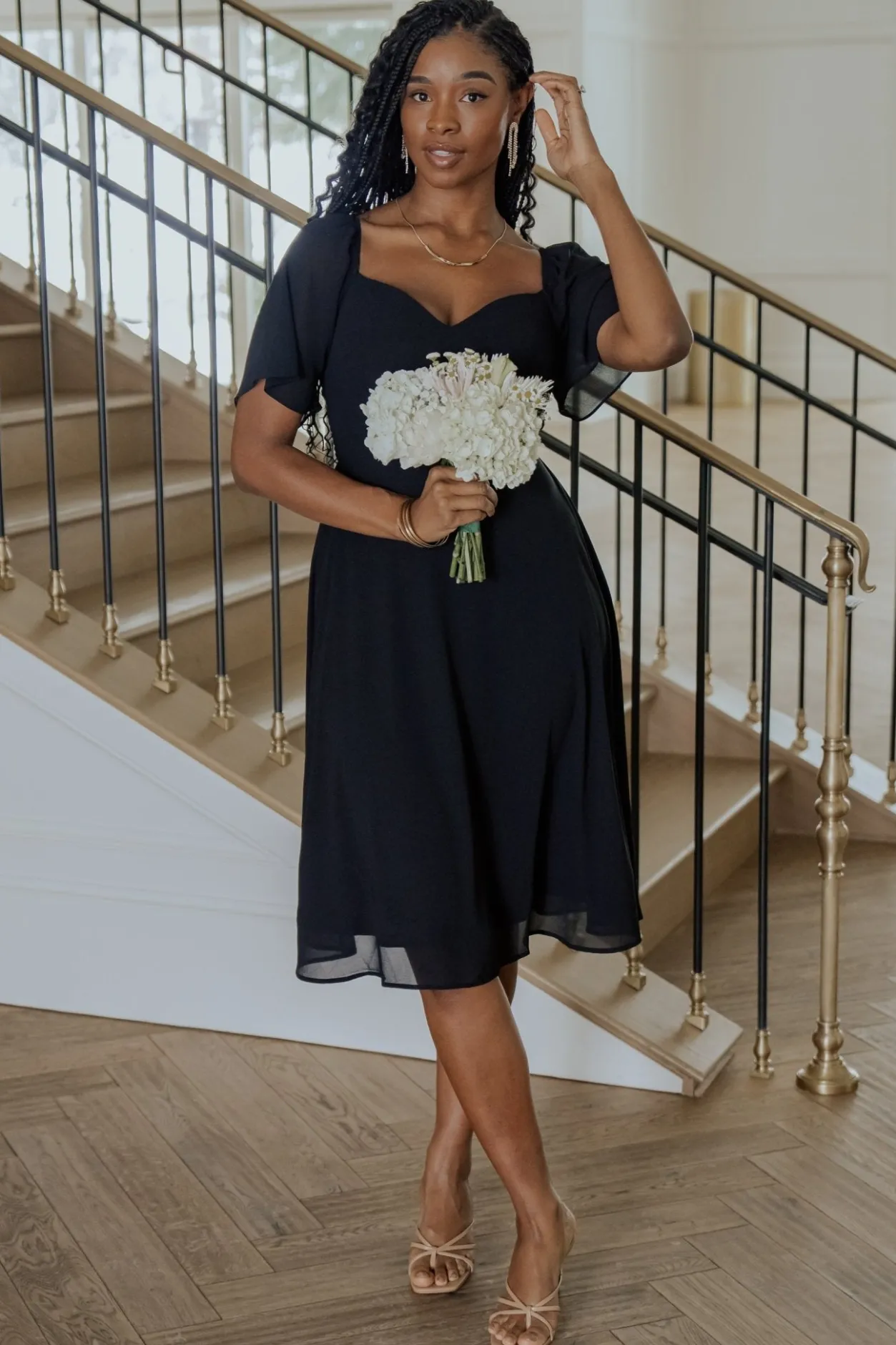 Hot Baltic Born Colette Sweetheart Midi Dress | Black
