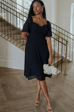 Hot Baltic Born Colette Sweetheart Midi Dress | Black