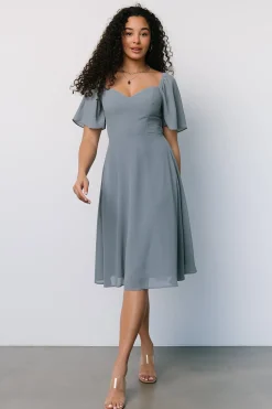 Sale Baltic Born Colette Sweetheart Midi Dress | Dusty Blue DustyBlue