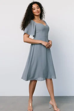 Sale Baltic Born Colette Sweetheart Midi Dress | Dusty Blue DustyBlue