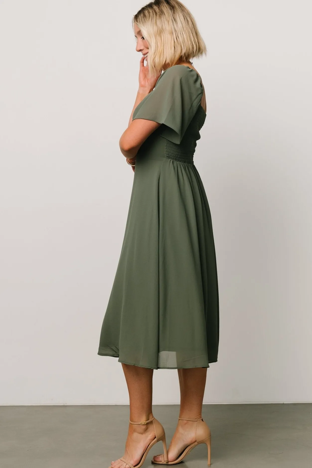 Hot Baltic Born Colette Sweetheart Midi Dress | Dark Sage DarkSage