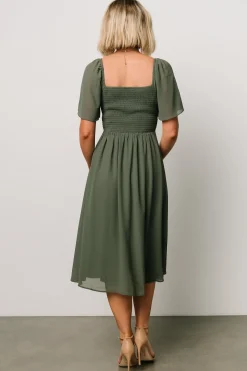 Hot Baltic Born Colette Sweetheart Midi Dress | Dark Sage DarkSage