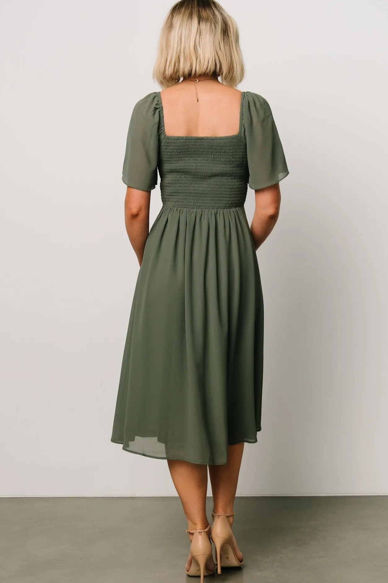 Hot Baltic Born Colette Sweetheart Midi Dress | Dark Sage DarkSage