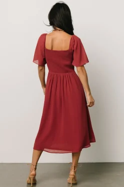 Online Baltic Born Colette Sweetheart Midi Dress | Terracotta