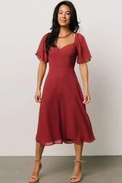 Online Baltic Born Colette Sweetheart Midi Dress | Terracotta