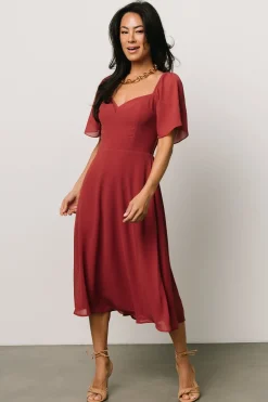 Online Baltic Born Colette Sweetheart Midi Dress | Terracotta