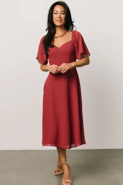 Online Baltic Born Colette Sweetheart Midi Dress | Terracotta