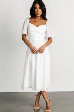 Clearance Baltic Born Colette Sweetheart Midi Dress | White